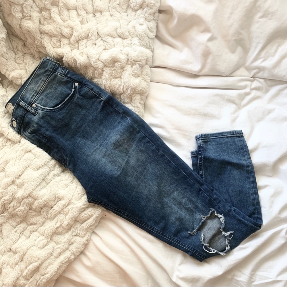 Free People Distressed Denim Jeans - Picture 2 of 7